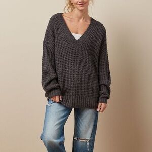 Cozy oversized v-neck sweater